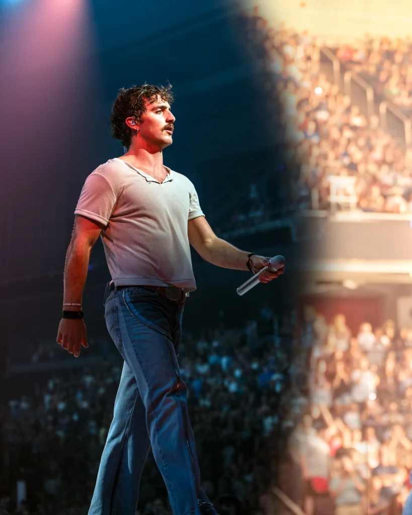 Benson Boone performing live in concert