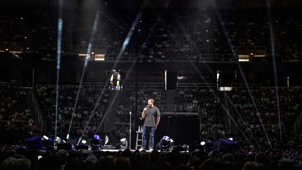 Shane Gillis performing live at MVP Arena, May 2025