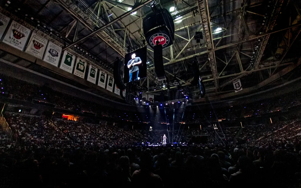 Shane Gillis performing live at MVP Arena, May 2025