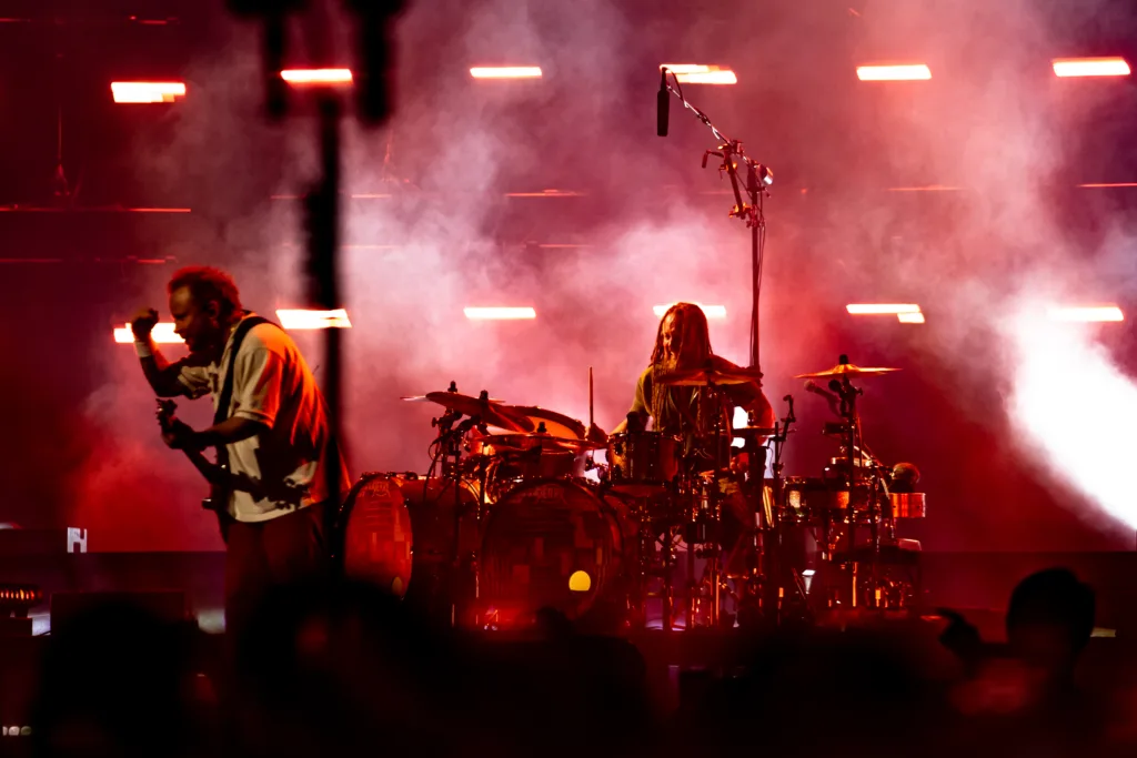 Shinedown, Coheed & Cambria, and From Ashes to New performing live in concert